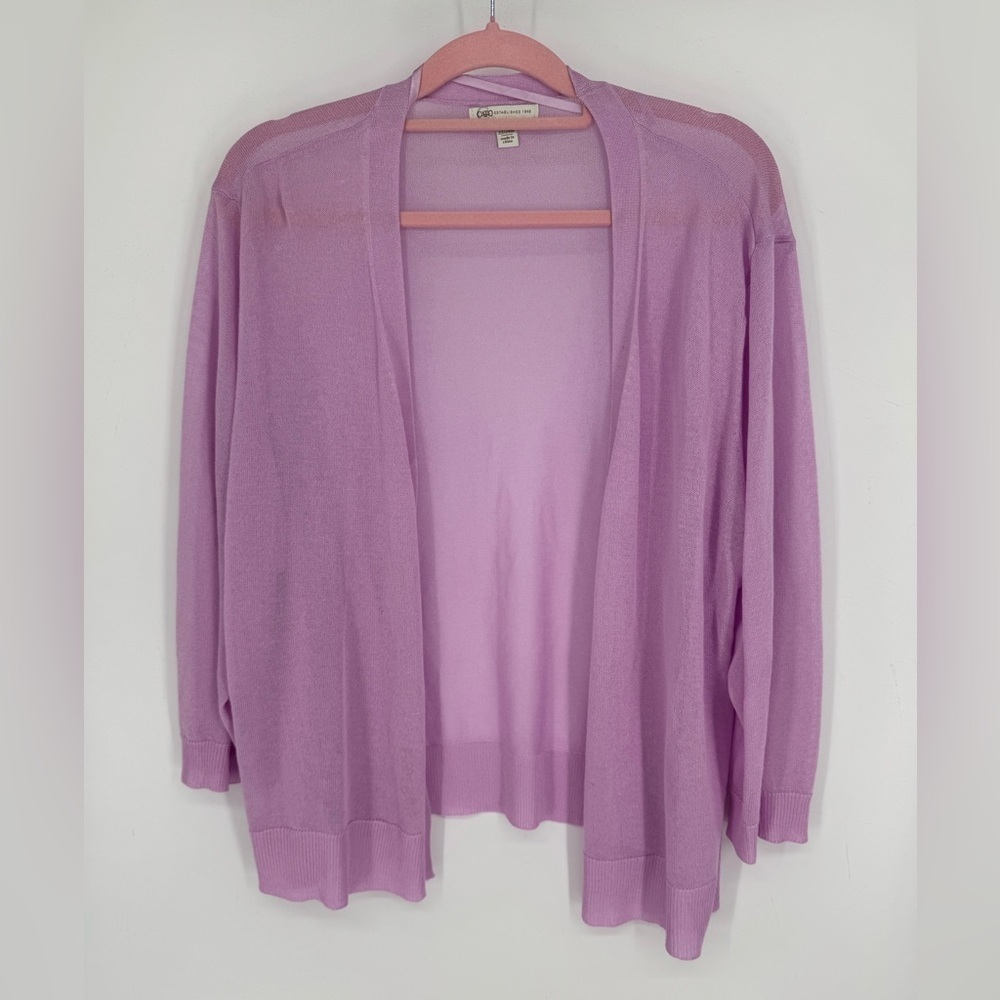 Cato Women's Lilac Spring Lightweight Open-Front Sheer Cardigan Size 22/24